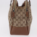 GUCCI GG Canvas Web Sherry Line Tote Bag Beige Silver Red Auth 186307-5