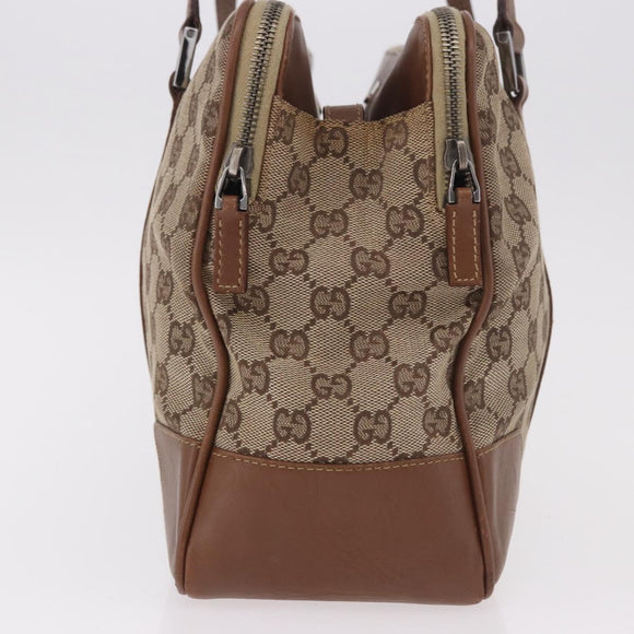 GUCCI GG Canvas Web Sherry Line Tote Bag Beige Silver Red Auth 186307