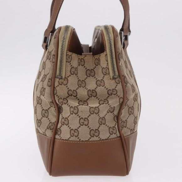 GUCCI GG Canvas Web Sherry Line Tote Bag Beige Silver Red Auth 186307