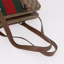 GUCCI GG Canvas Web Sherry Line Tote Bag Beige Silver Red Auth 186307-8