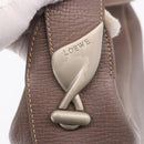 LOEWE Shoulder Bag Leather Purple gray Auth 186309-17