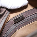 LOEWE Shoulder Bag Leather Purple gray Auth 186309-18