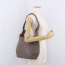 LOEWE Shoulder Bag Leather Purple gray Auth 186309-22