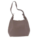LOEWE Shoulder Bag Leather Purple gray Auth 186309-2