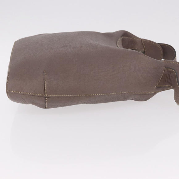 LOEWE Shoulder Bag Leather Purple gray Auth 186309