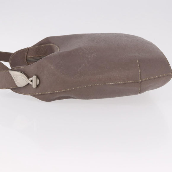 LOEWE Shoulder Bag Leather Purple gray Auth 186309