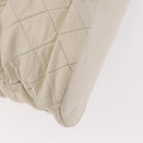 CHANEL Chain Matelasse Shoulder Bag Lamb Skin Ivory Silver CC Auth 186310-16
