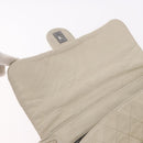 CHANEL Chain Matelasse Shoulder Bag Lamb Skin Ivory Silver CC Auth 186310-19