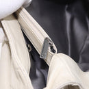 CHANEL Chain Matelasse Shoulder Bag Lamb Skin Ivory Silver CC Auth 186310-27