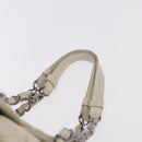CHANEL Chain Matelasse Shoulder Bag Lamb Skin Ivory Silver CC Auth 186310-8