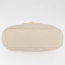 CHANEL Chain Matelasse Shoulder Bag Lamb Skin Ivory Silver CC Auth 186310-5