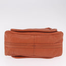 Chloe Paraty Hand Bag Leather 2way Orange Gold Auth 186311-6