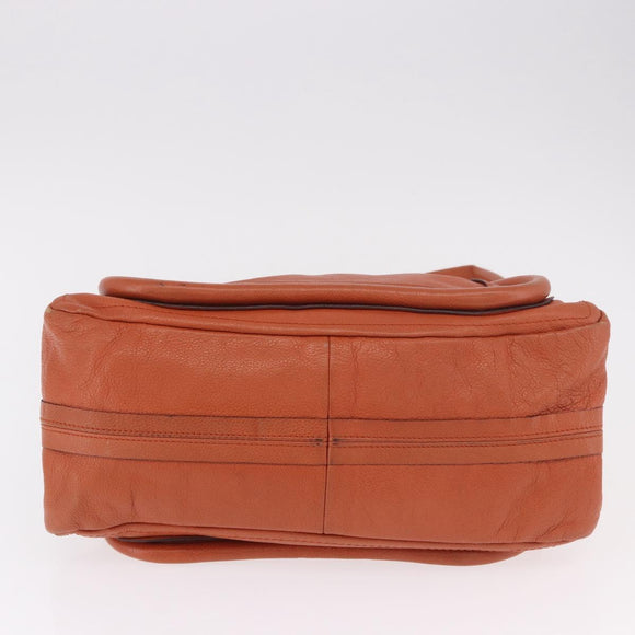 Chloe Paraty Hand Bag Leather 2way Orange Gold Auth 186311