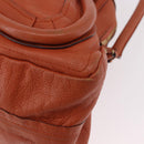 Chloe Paraty Hand Bag Leather 2way Orange Gold Auth 186311-16