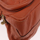 Chloe Paraty Hand Bag Leather 2way Orange Gold Auth 186311-17