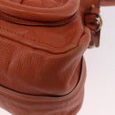 Chloe Paraty Hand Bag Leather 2way Orange Gold Auth 186311-18
