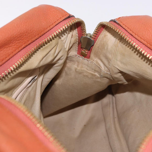 Chloe Paraty Hand Bag Leather 2way Orange Gold Auth 186311