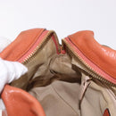 Chloe Paraty Hand Bag Leather 2way Orange Gold Auth 186311-22