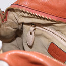 Chloe Paraty Hand Bag Leather 2way Orange Gold Auth 186311-23
