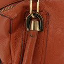 Chloe Paraty Hand Bag Leather 2way Orange Gold Auth 186311-3