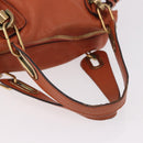 Chloe Paraty Hand Bag Leather 2way Orange Gold Auth 186311-8