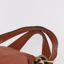 Chloe Paraty Hand Bag Leather 2way Orange Gold Auth 186311-14