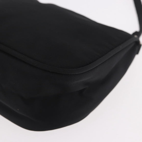 PRADA Accessory Pouch Nylon Black Silver Auth 186312A
