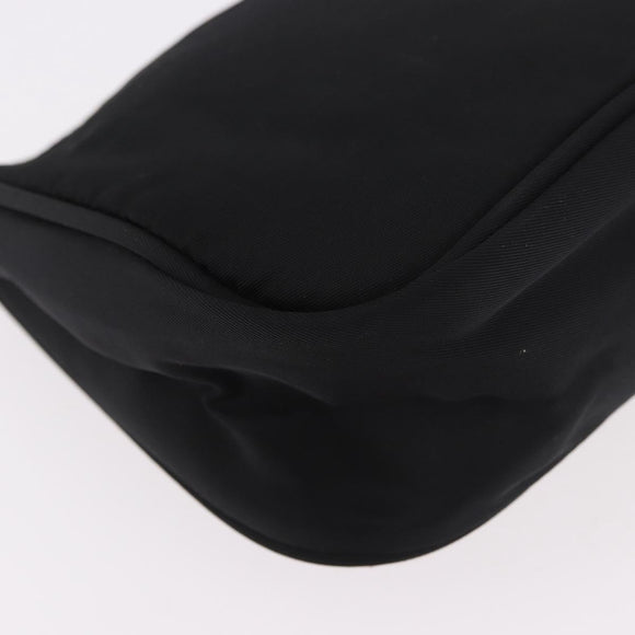 PRADA Accessory Pouch Nylon Black Silver Auth 186312A