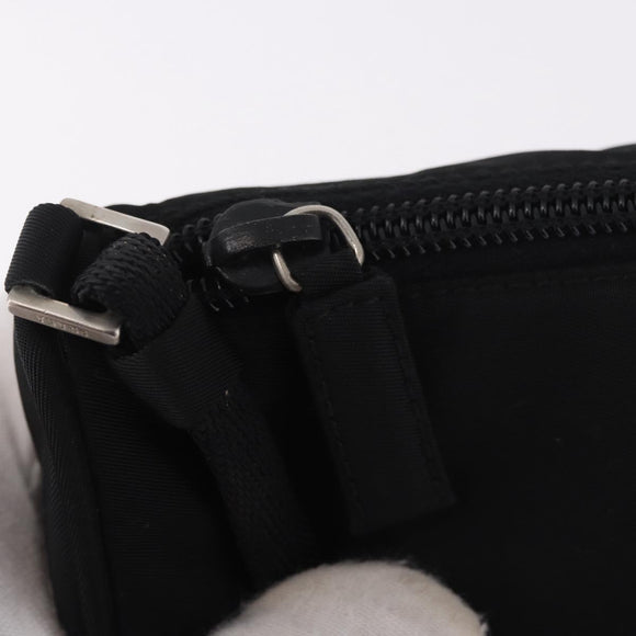 PRADA Accessory Pouch Nylon Black Silver Auth 186312A