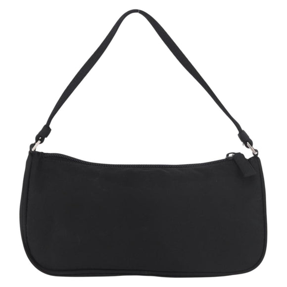 PRADA Accessory Pouch Nylon Black Silver Auth 186312A