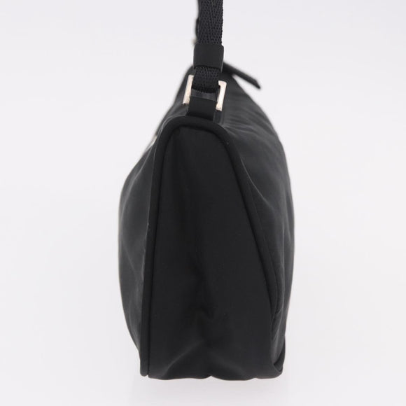 PRADA Accessory Pouch Nylon Black Silver Auth 186312A