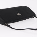 PRADA Accessory Pouch Nylon Black Silver Auth 186312A-6