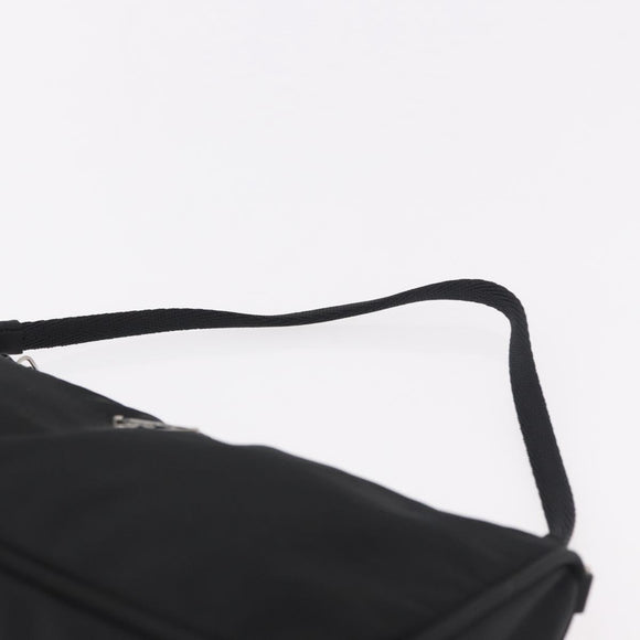 PRADA Accessory Pouch Nylon Black Silver Auth 186312A