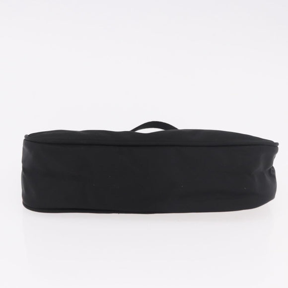 PRADA Accessory Pouch Nylon Black Silver Auth 186312A