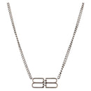 BALENCIAGA BB Icon Necklace metal Silver tone Auth 186316A-1