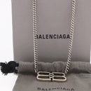 BALENCIAGA BB Icon Necklace metal Silver tone Auth 186316A-12