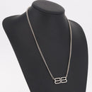 BALENCIAGA BB Icon Necklace metal Silver tone Auth 186316A-16