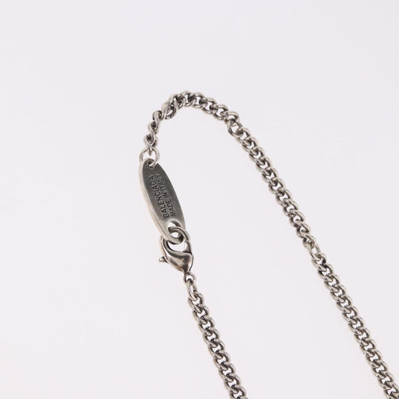 BALENCIAGA BB Icon Necklace metal Silver tone Auth 186316A