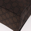 GUCCI Bamboo GG Canvas Hand Bag Dark Brown Silver 002 1015 Auth 186318A-14