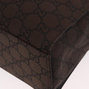 GUCCI Bamboo GG Canvas Hand Bag Dark Brown Silver 002 1015 Auth 186318A-16