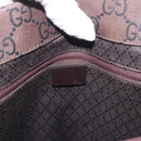 GUCCI Bamboo GG Canvas Hand Bag Dark Brown Silver 002 1015 Auth 186318A-10