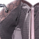 GUCCI Bamboo GG Canvas Hand Bag Dark Brown Silver 002 1015 Auth 186318A-20