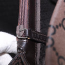GUCCI Bamboo GG Canvas Hand Bag Dark Brown Silver 002 1015 Auth 186318A-22