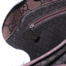 GUCCI Bamboo GG Canvas Hand Bag Dark Brown Silver 002 1015 Auth 186318A-24