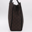 GUCCI Bamboo GG Canvas Hand Bag Dark Brown Silver 002 1015 Auth 186318A-4