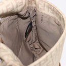 FENDI Zucchino Canvas Mamma Baguette Schoudertas Beige Goud Auth 186319A-20