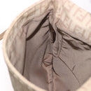 FENDI Zucchino Canvas Mamma Baguette Schoudertas Beige Goud Auth 186319A-21