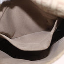 FENDI Zucchino Canvas Mamma Baguette Schoudertas Beige Goud Auth 186319A-22