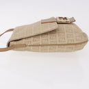 FENDI Zucchino Canvas Mamma Baguette Schoudertas Beige Goud Auth 186319A-4