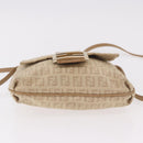 FENDI Zucchino Canvas Mamma Baguette Schoudertas Beige Goud Auth 186319A-5